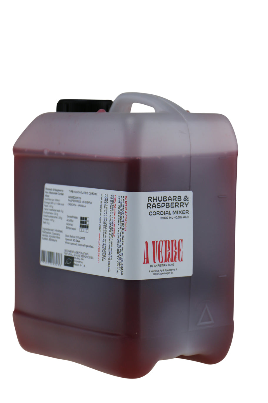 A Verre Cordial Mixer Rhubarb & Raspberry ØKO Bulk